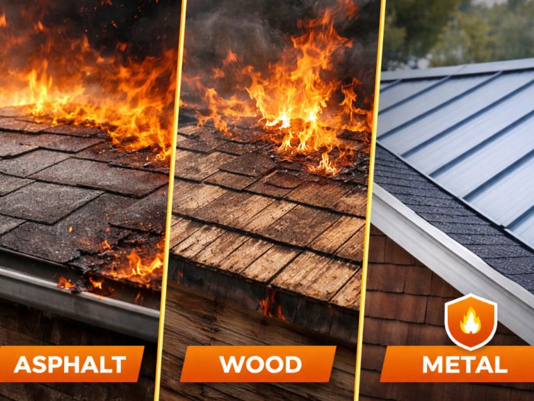 Fire resistance of asphalt roof shingles compared to other materials